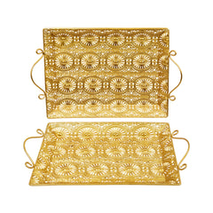 TRAY METAL 2PC SET IR BT001 Default Title - MamasJan Décor