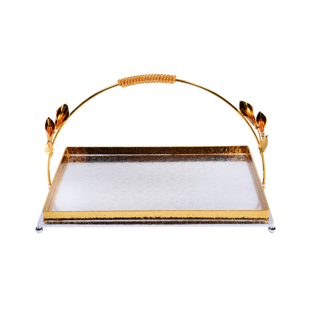 TRAY W-HANDLE BA82S/G Default Title - MamasJan Décor