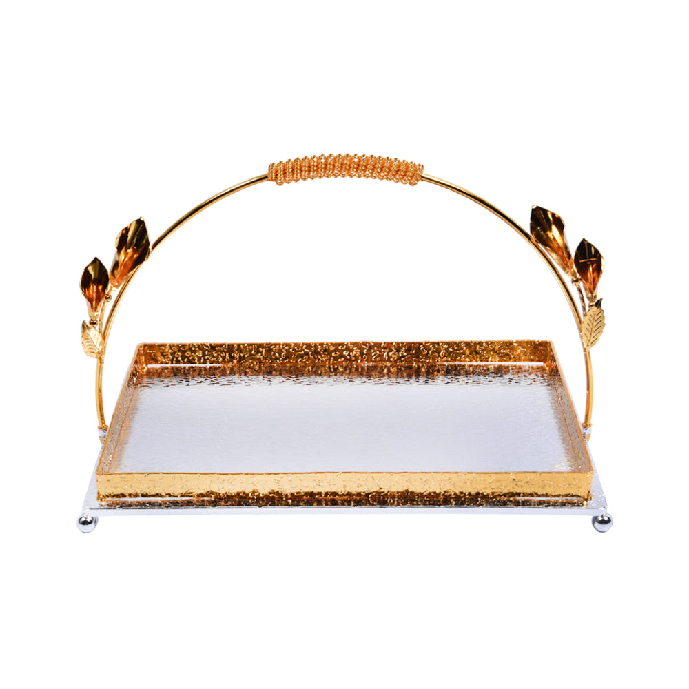 TRAY W-HANDLE BA81S/G Default Title - MamasJan Décor