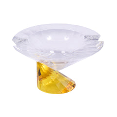 ASHTRAY CRYSTAL YELLOW BASE FG-1048-CL Default Title - MamasJan Décor