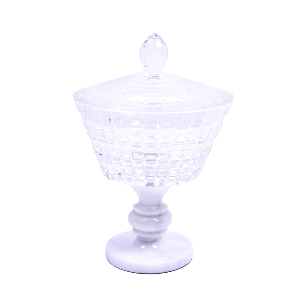 BOWL CANDY CRYSTAL MARBEL BASE FH-1012-CL Default Title - MamasJan Décor