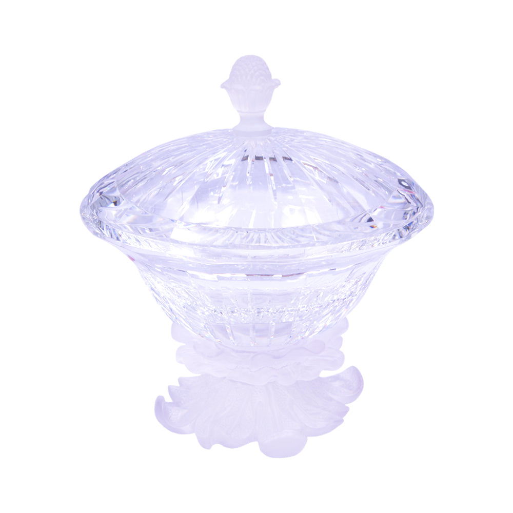 BOWL CANDY CRYSTAL FROSTED BASE FH-507S-CL Default Title - MamasJan Décor