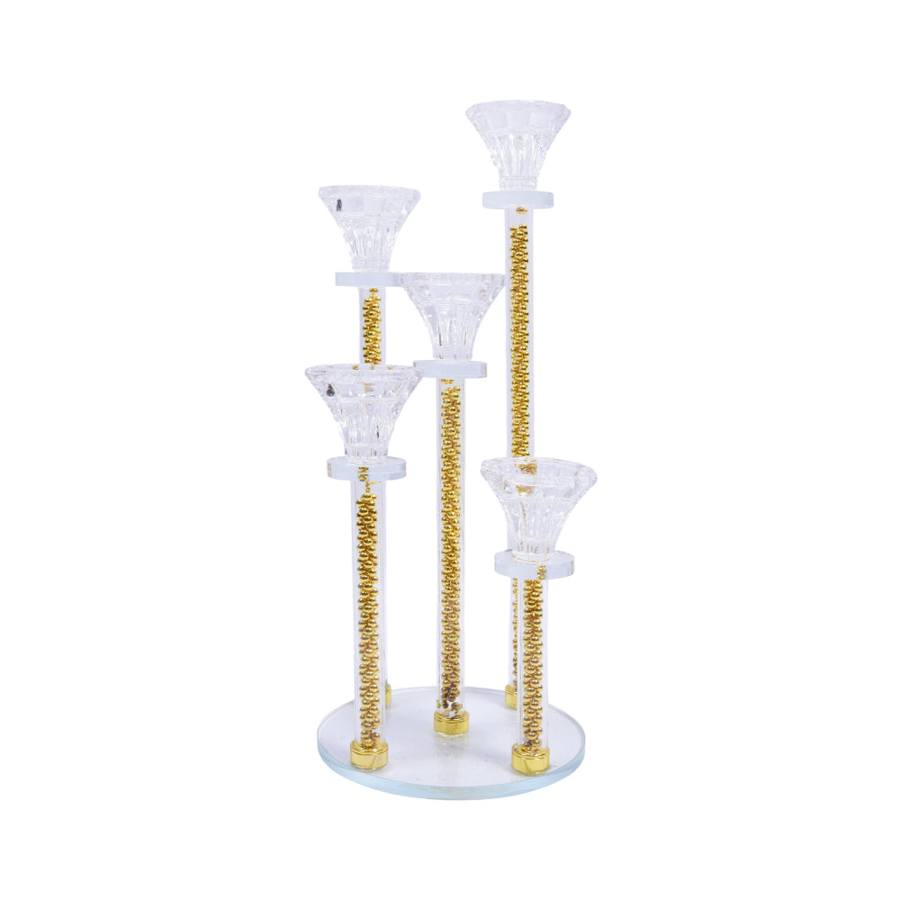 CANDLE STAND CRYSTAL 3PC IR 7301-62 Default Title - MamasJan Décor