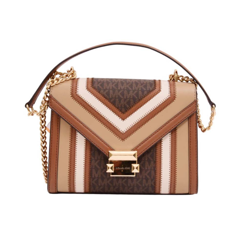 MK LADIES WHITNEY CROSS BODY BAG MD BROWN MULTI 35R4GWHL6Y Default Title - MamasJan Ladies Shoes & Bags