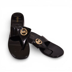 MK HANNAH JELLY THONG SLIDE PVC 49S5HNFA1B BLACK 10 Default Title - MamasJan Ladies Shoes & Bags