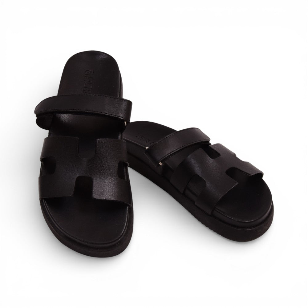 STEVE MADDEN MAYVEN SLIPPER BLACK LEATHER 7 Default Title - MamasJan Ladies Shoes & Bags
