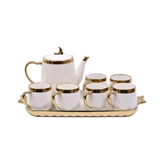 COFFEE SET 9PC CERAMIC SHINE COLLECTION ABC25-316 WHITE Default Title - MamasJan Crockery