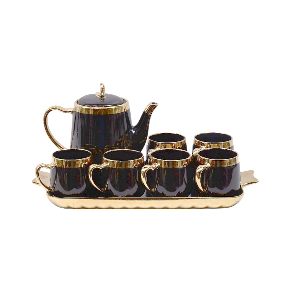 COFFEE SET 9PC CERAMIC SHINE COLLECTION ABC25-316 BK Default Title - MamasJan Crockery