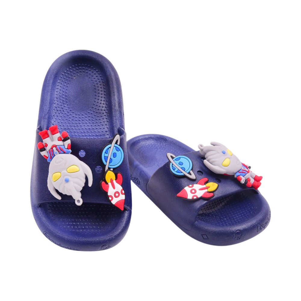 BOYS SLIPPER 28 NAVY 9627+19 PVC 26-30 Default Title - MamasJan KidsWear