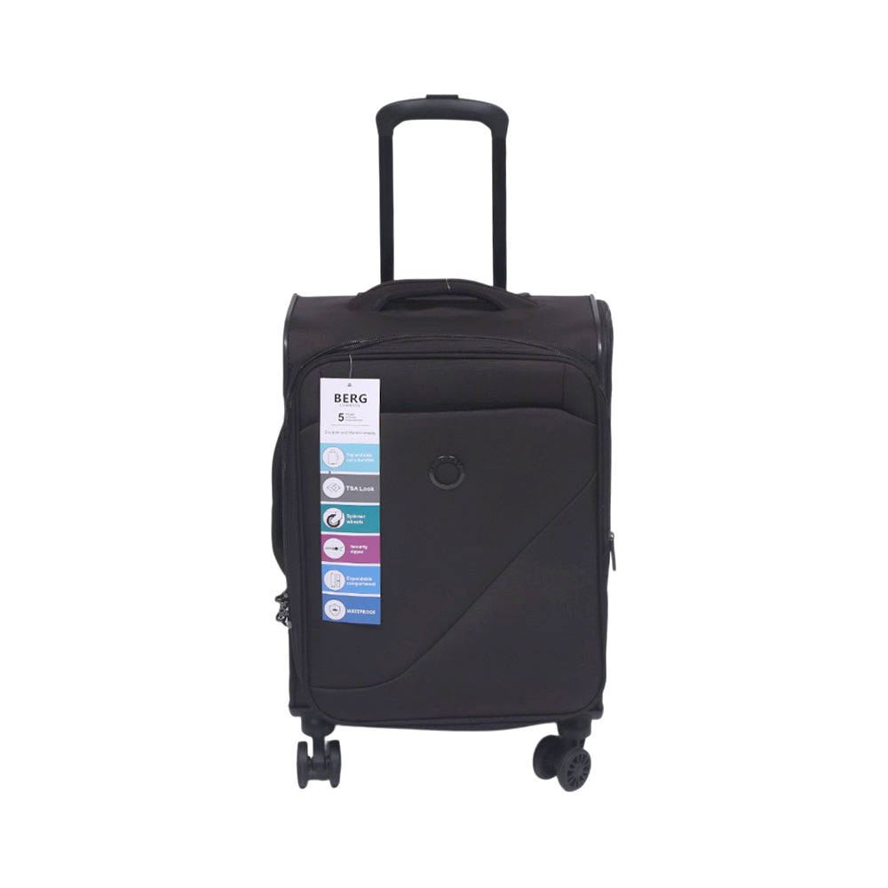 BERG GERMAN TROLLEY CASE DESTINATION BLACK 20 INCH Default Title - MamasJan Luggage