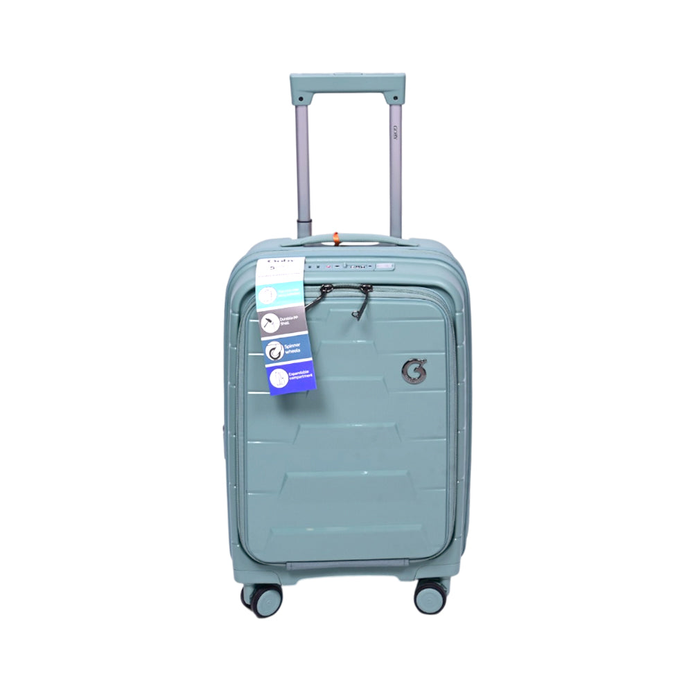 GOBY LONDON TROLLY CASE EUAN GREEN 20 INCH Default Title - MamasJan Luggage