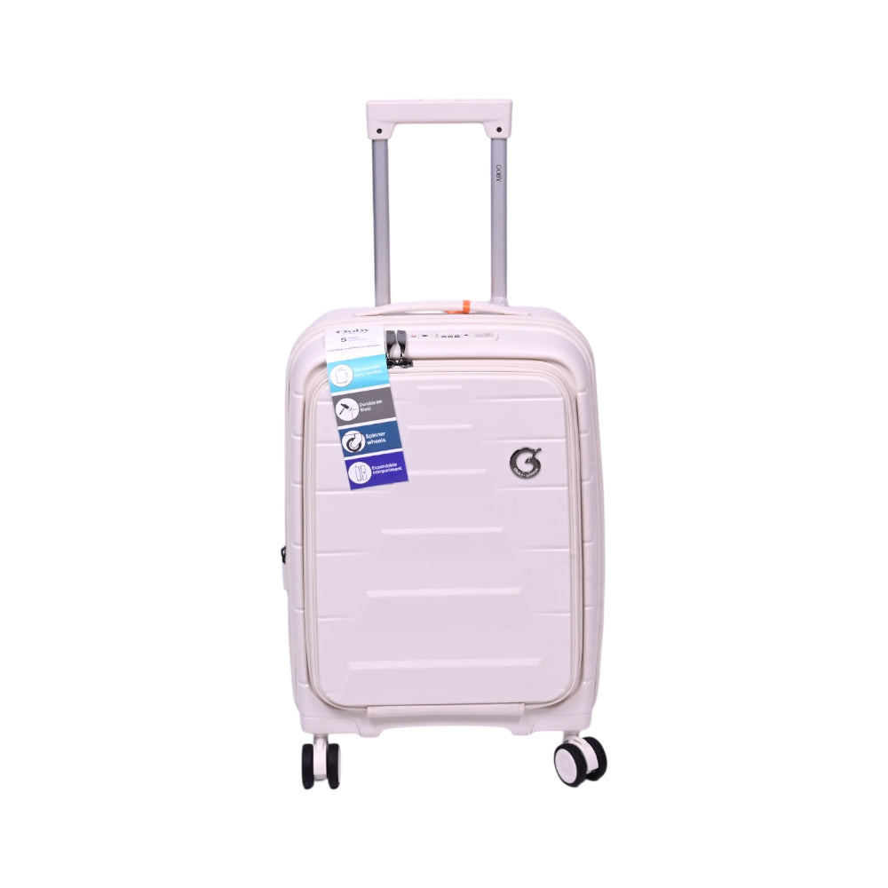 GOBY LONDON TROLLY CASE EUAN WHITE 20 INCH Default Title - MamasJan Luggage