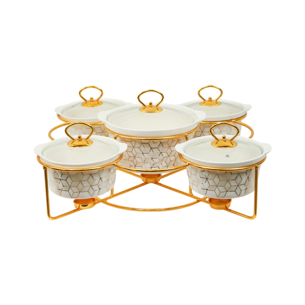 DONGA SET 5PC MORE & MORE P22 WHITE MARBLE Default Title - MamasJan Crockery