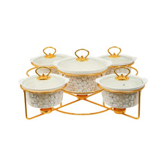 DONGA SET 5PC MORE & MORE P22 WHITE MARBLE Default Title - MamasJan Crockery