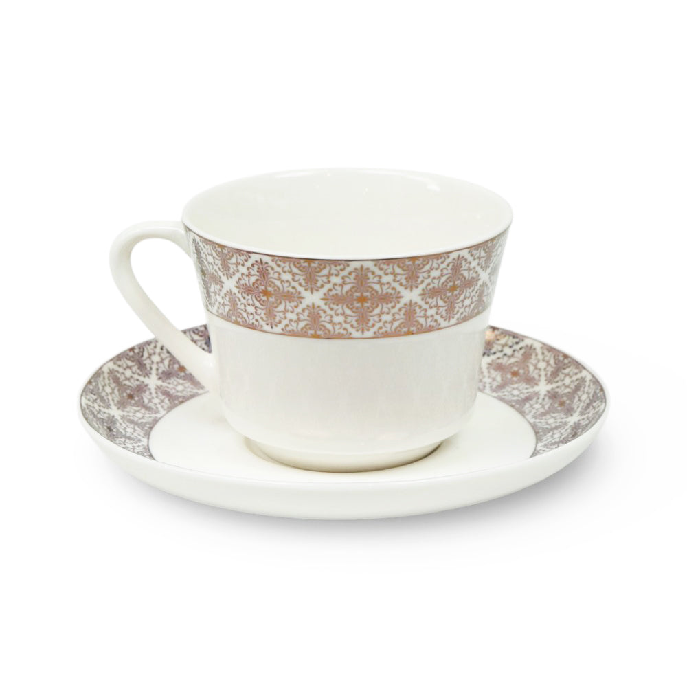 CUP & SAUCER BONE CHINA JA008 TMC (Pack of 6) Default Title - MamasJan Crockery