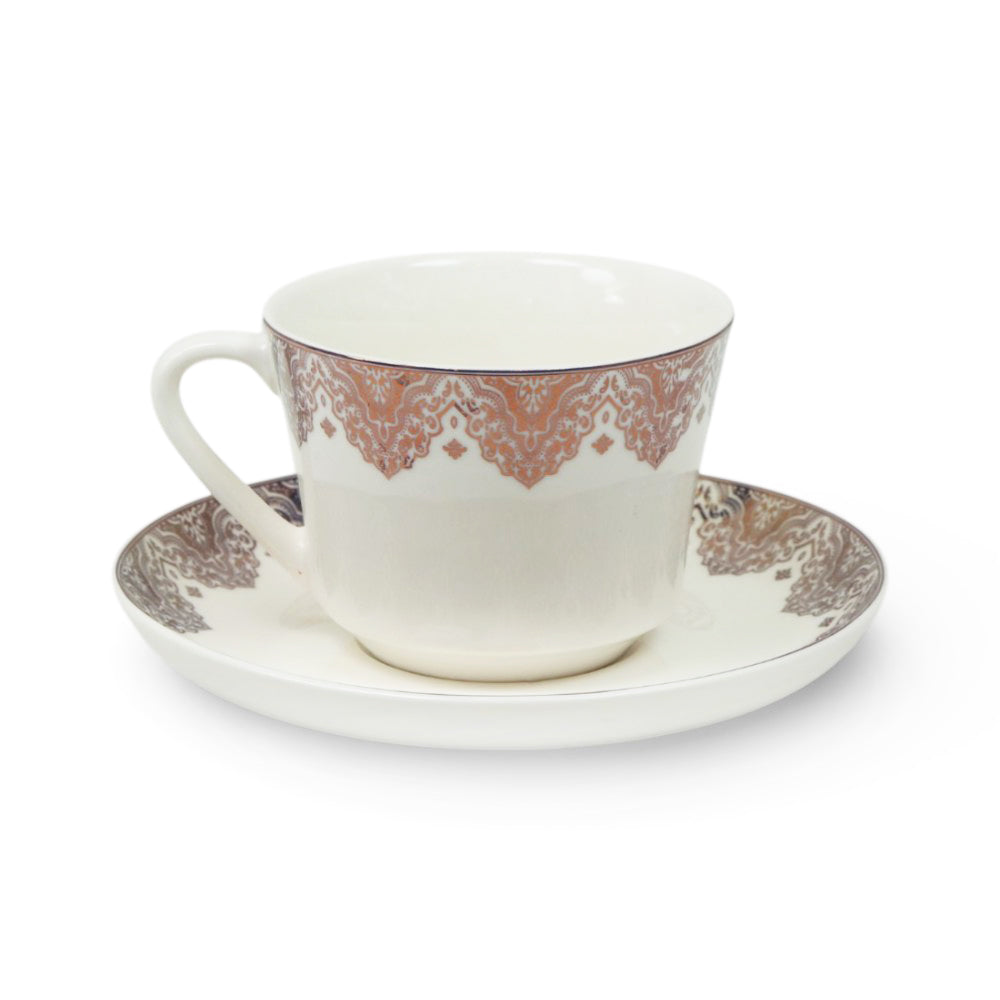 CUP & SAUCER BONE CHINA JA001 TMC (Pack of 6) Default Title - MamasJan Crockery