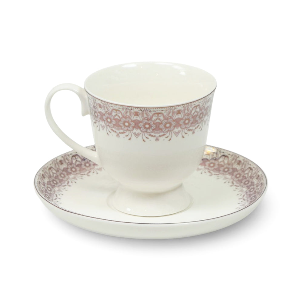 CUP & SAUCER BONE CHINA HS004 TMC (Pack of 6) Default Title - MamasJan Crockery