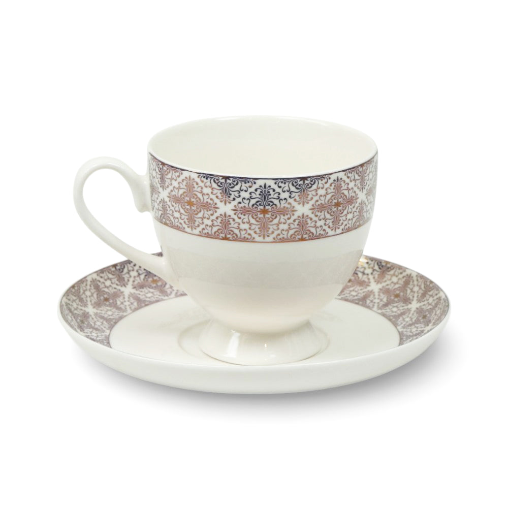CUP & SAUCER BONE CHINA FD008 TMC (Pack of 6) Default Title - MamasJan Crockery