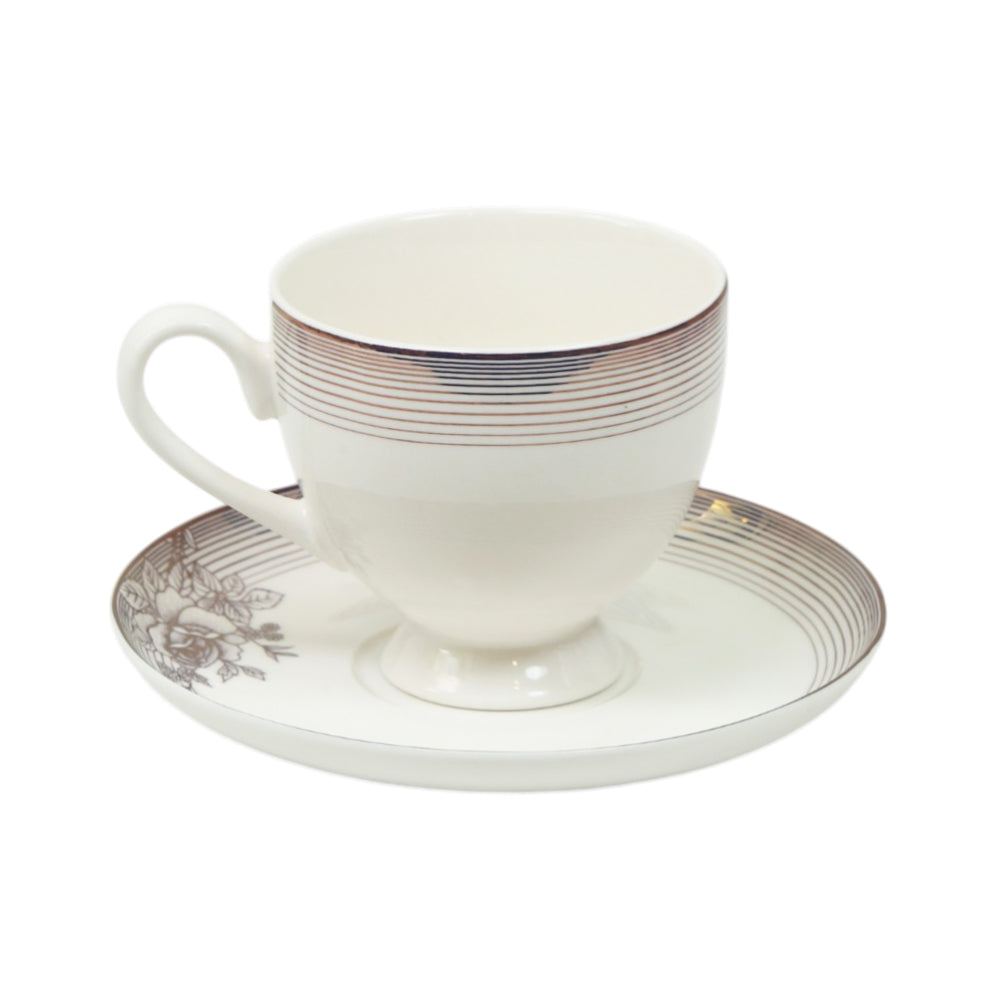 CUP & SAUCER BONE CHINA FD012 TMC-Pack of 6 Default Title - MamasJan Crockery