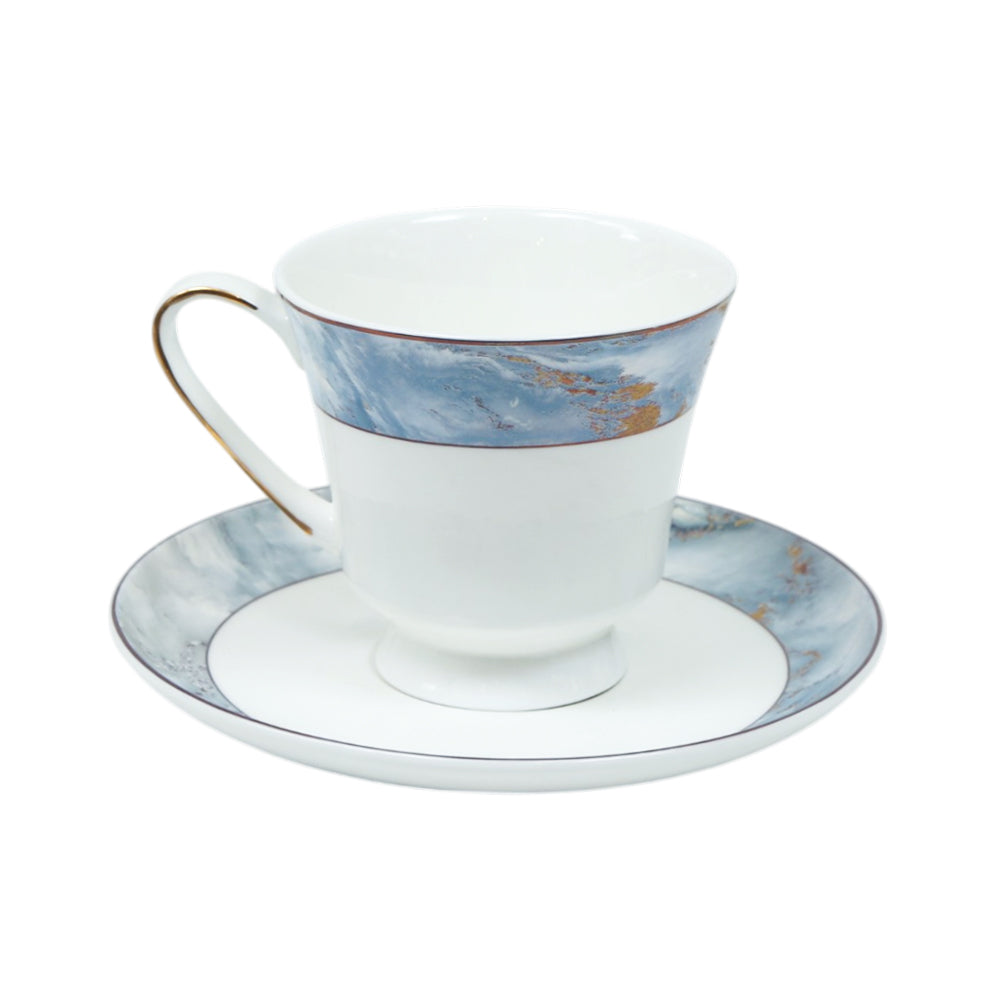 CUP & SAUCER NEW BONE CHINA 3 SHAPE JH5 TMC (Pack of 6) Default Title - MamasJan Crockery