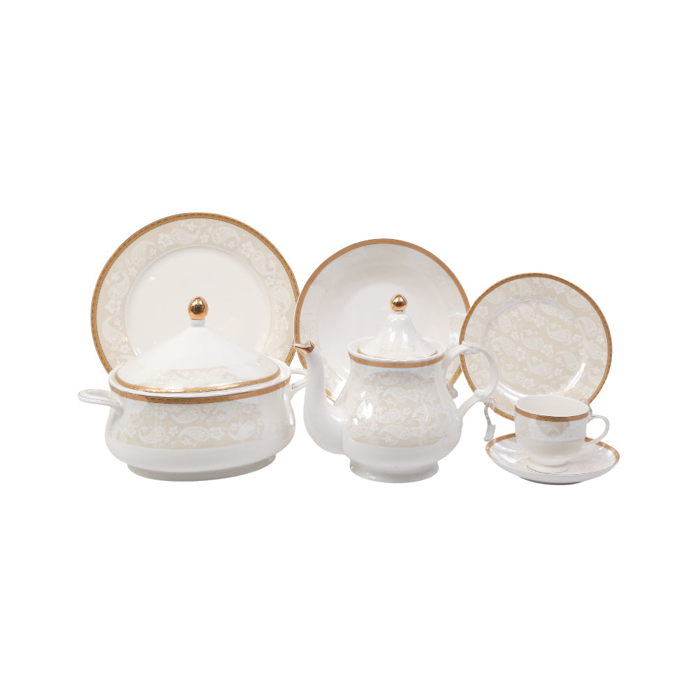 DINNER SET 61PC BONE CHINA GW314 KC Default Title - MamasJan Crockery