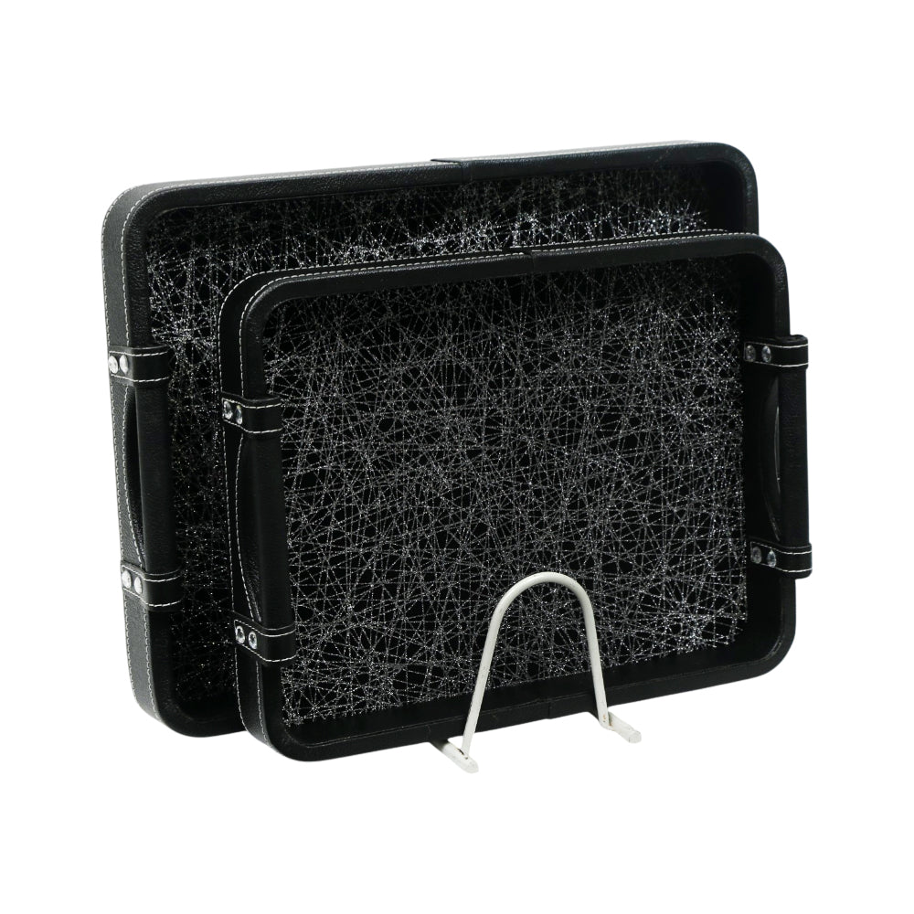 TRAY SET 2PC LEATHER 8-3/5001 Default Title - MamasJan Crockery