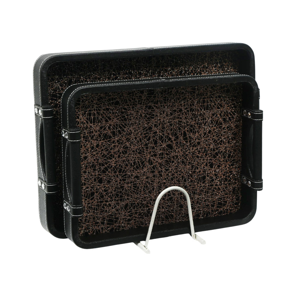 TRAY SET 2PC LEATHER 8-4/5001 Default Title - MamasJan Crockery