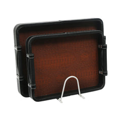 TRAY SET 2PC LEATHER 8-5/5001 Default Title - MamasJan Crockery