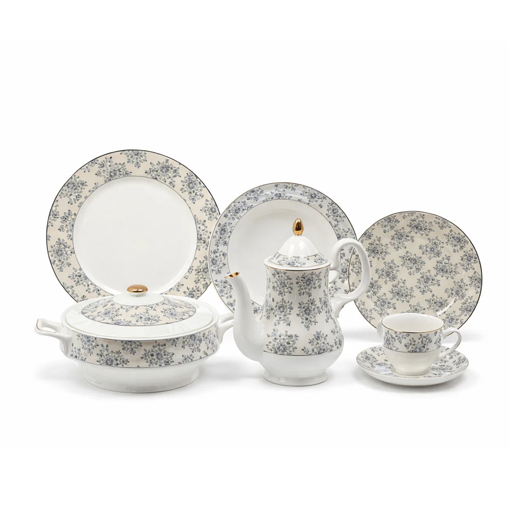 DINNER SET 61PC BONE CHINA EN336 KC Default Title - MamasJan Crockery