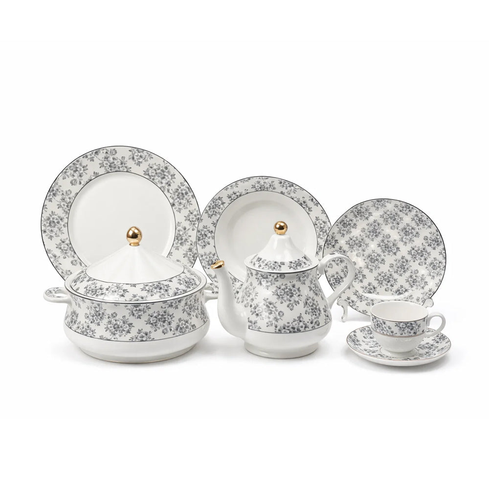 DINNER SET 61PC BONE CHINA GW316 KC Default Title - MamasJan Crockery