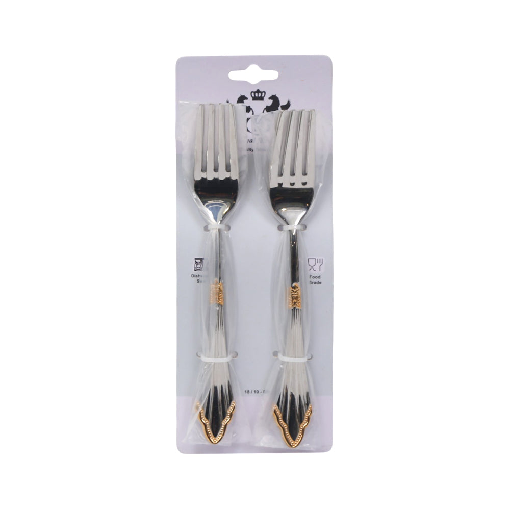 TABLE FORK ROYAL BISTRO IR GOLDEN/SILVER 2010 Default Title - MamasJan Crockery
