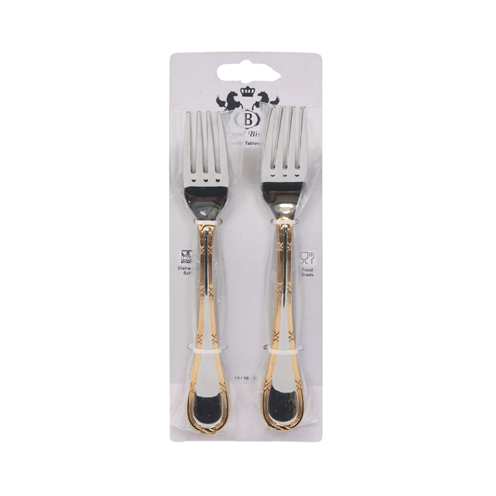 TABLE FORK ROYAL BISTRO IR GOLDEN/SILVER 2014 Default Title - MamasJan Crockery