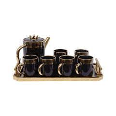 COFFEE SET 9PC CERAMIC SHINE COLLECTION ABC382 BLACK Default Title - MamasJan Crockery