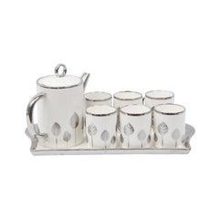 COFFEE SET 9PC CERAMIC ABC25-324 SILVER Default Title - MamasJan Crockery