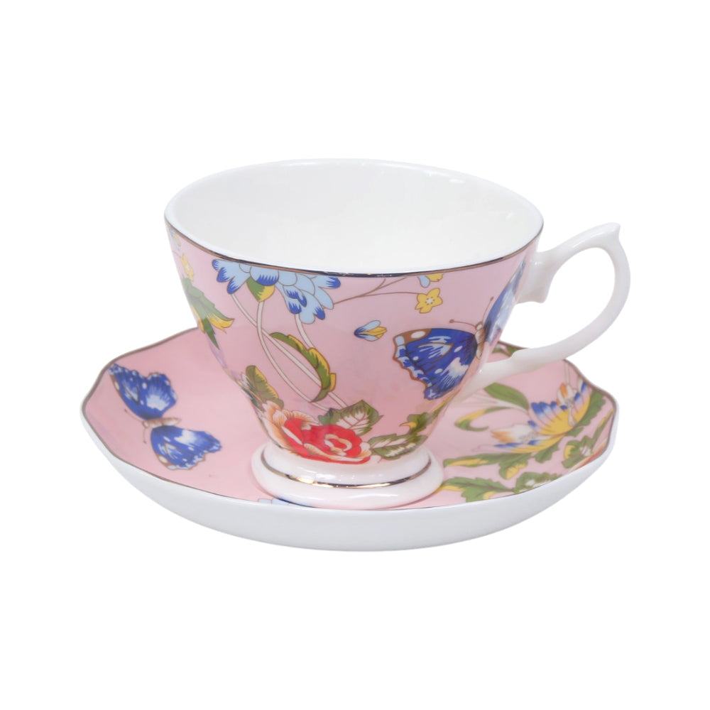 CUP & SAUCER BONE CHINA YS001 FE (Pack of 6) Default Title - MamasJan Crockery