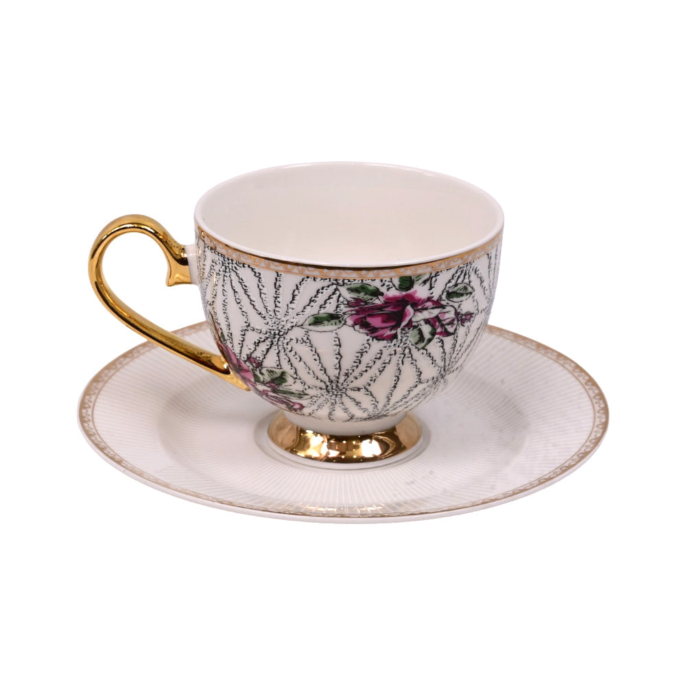 CUP & SAUCER SET 6PC MORE & MORE DS24G131 Default Title - MamasJan Crockery