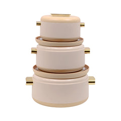 HOT POT SET 3PC FOREVER GOLD EB9135G BEIGE Default Title - MamasJan Crockery
