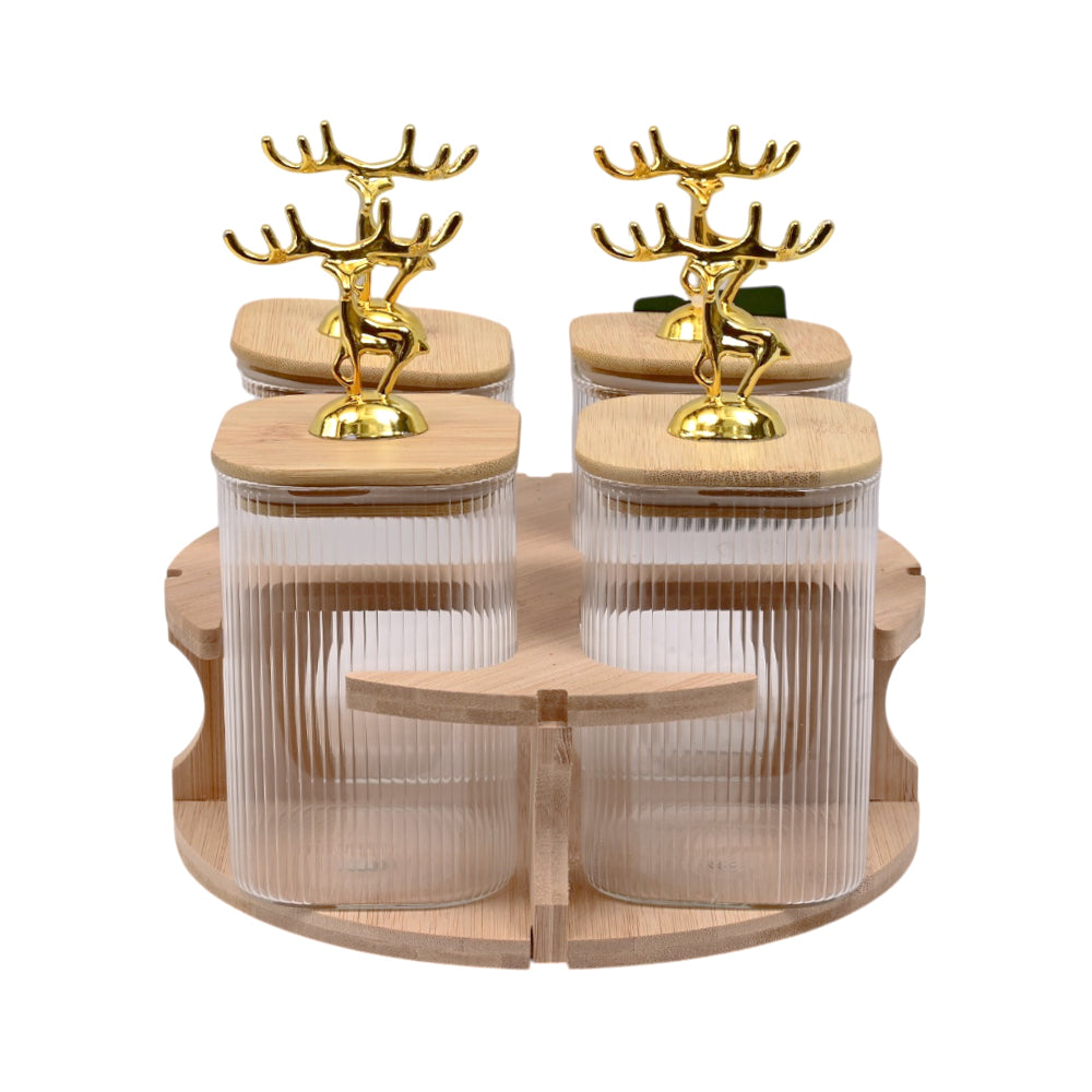 SPICE SET 4PC BOROSILICATE REVOLVING Q2256-3 Default Title - MamasJan Crockery