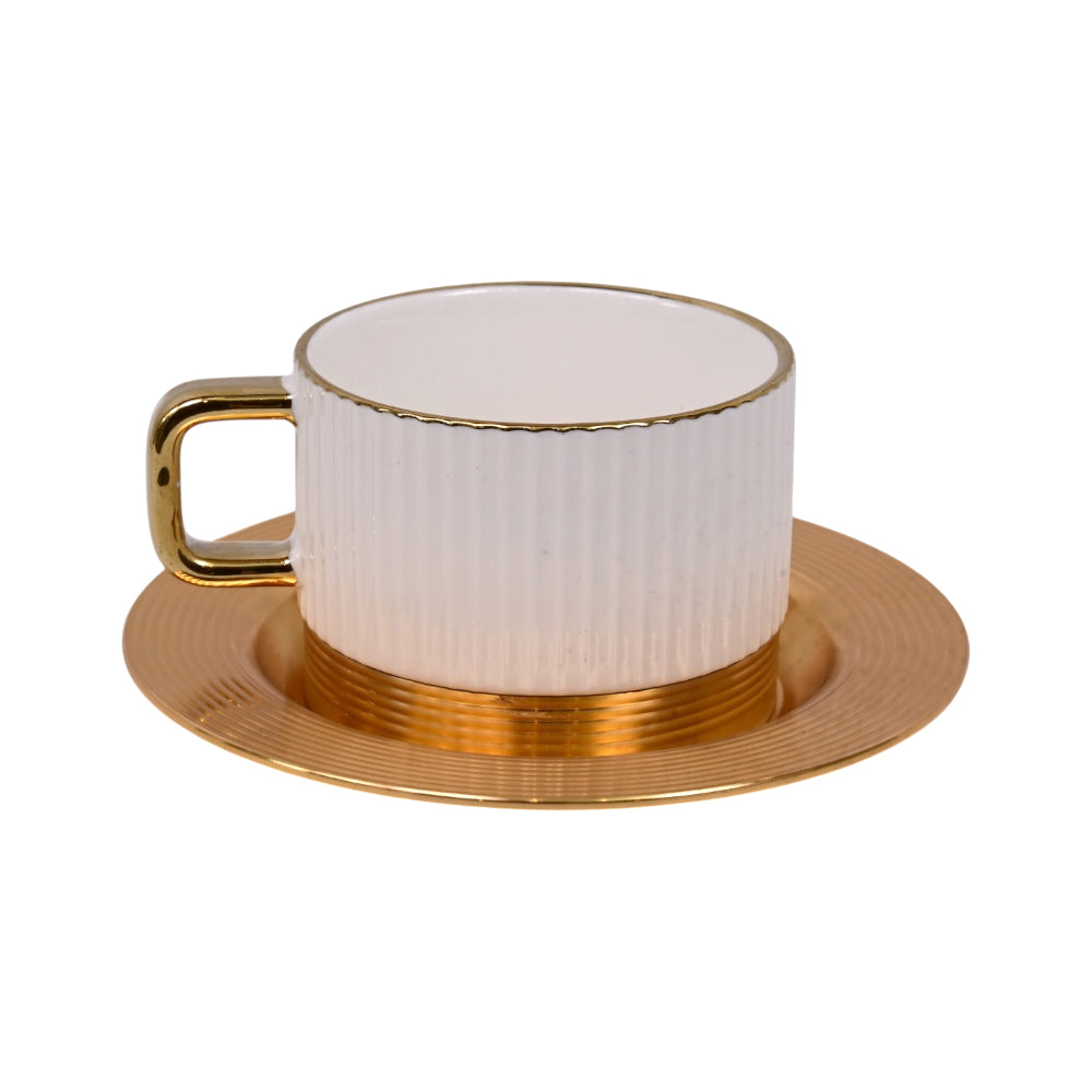 CUP & SAUCER SET 6PC PORCELAIN WHITE 5-5 MKT Default Title - MamasJan Crockery