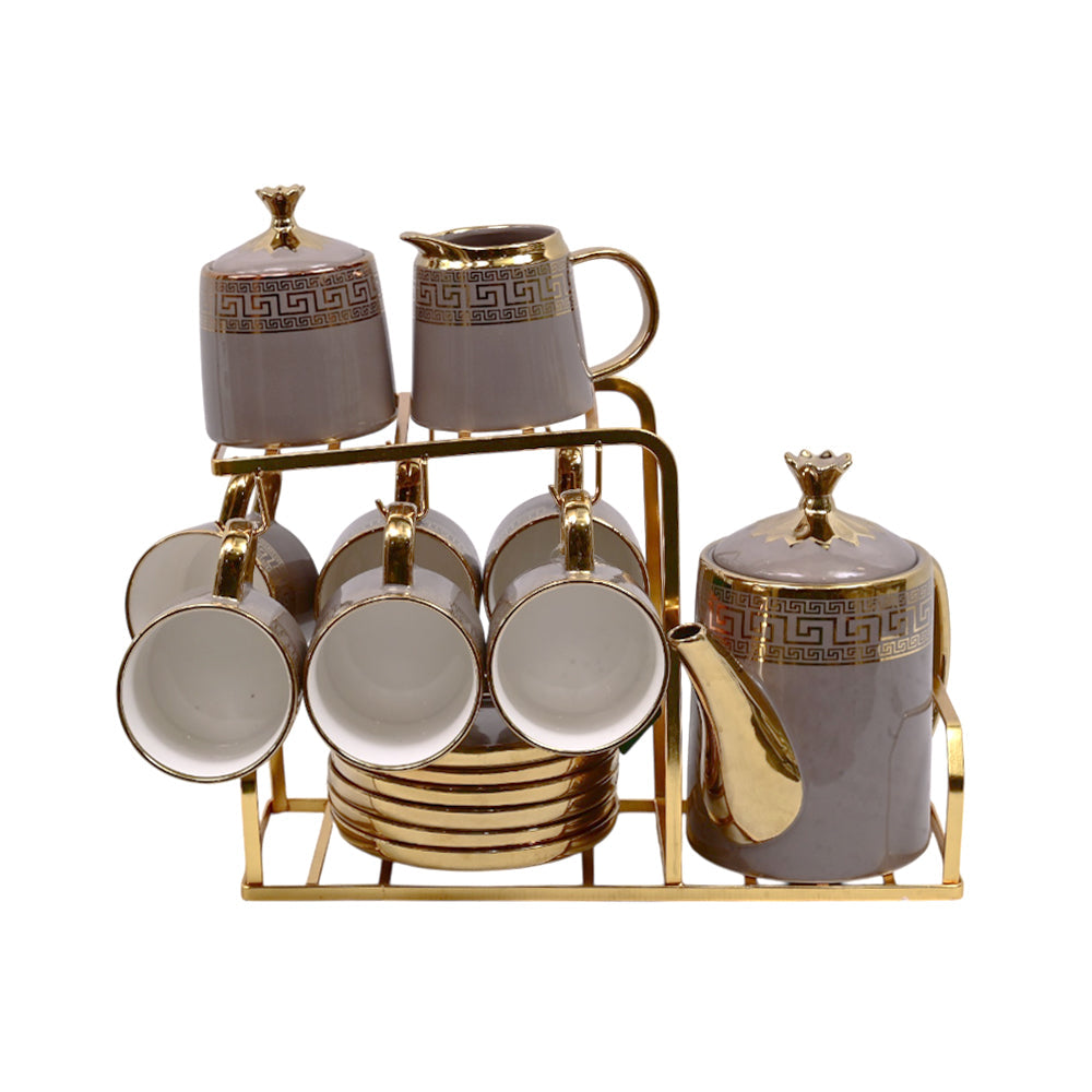 COFFEE SET 15PC CERAMIC SHINE COLLECTION ABC-381 GR Default Title - MamasJan Crockery