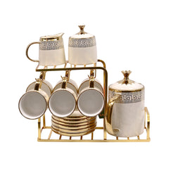 COFFEE SET 15PC CERAMIC SHINE COLLECTION ABC-381 CR Default Title - MamasJan Crockery