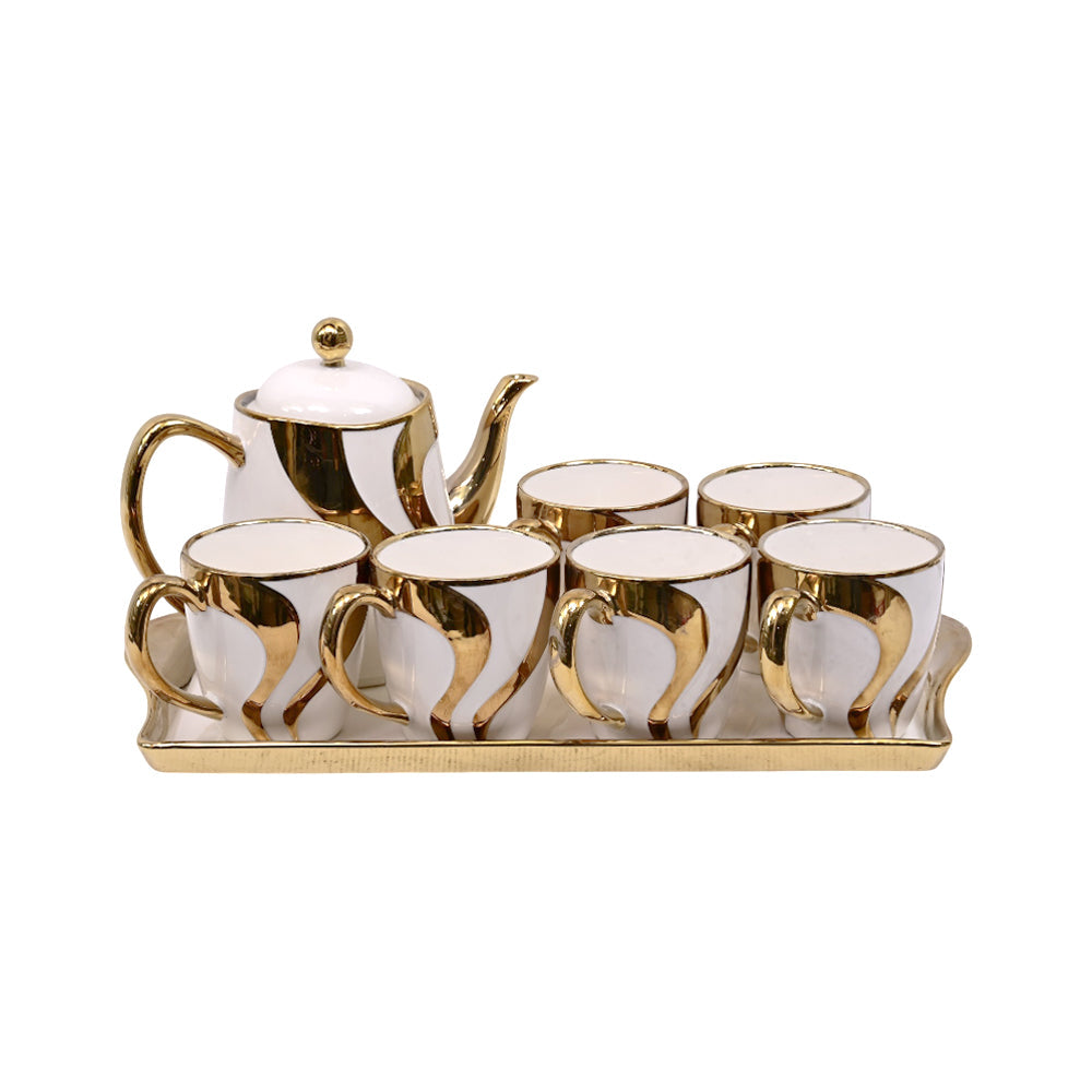 COFFEE SET 9PC CERAMIC SHINE COLLECTION ABC383 WHITE Default Title - MamasJan Crockery