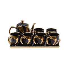 COFFEE SET 9PC CERAMIC SHINE COLLECTION ABC383 BLACK Default Title - MamasJan Crockery