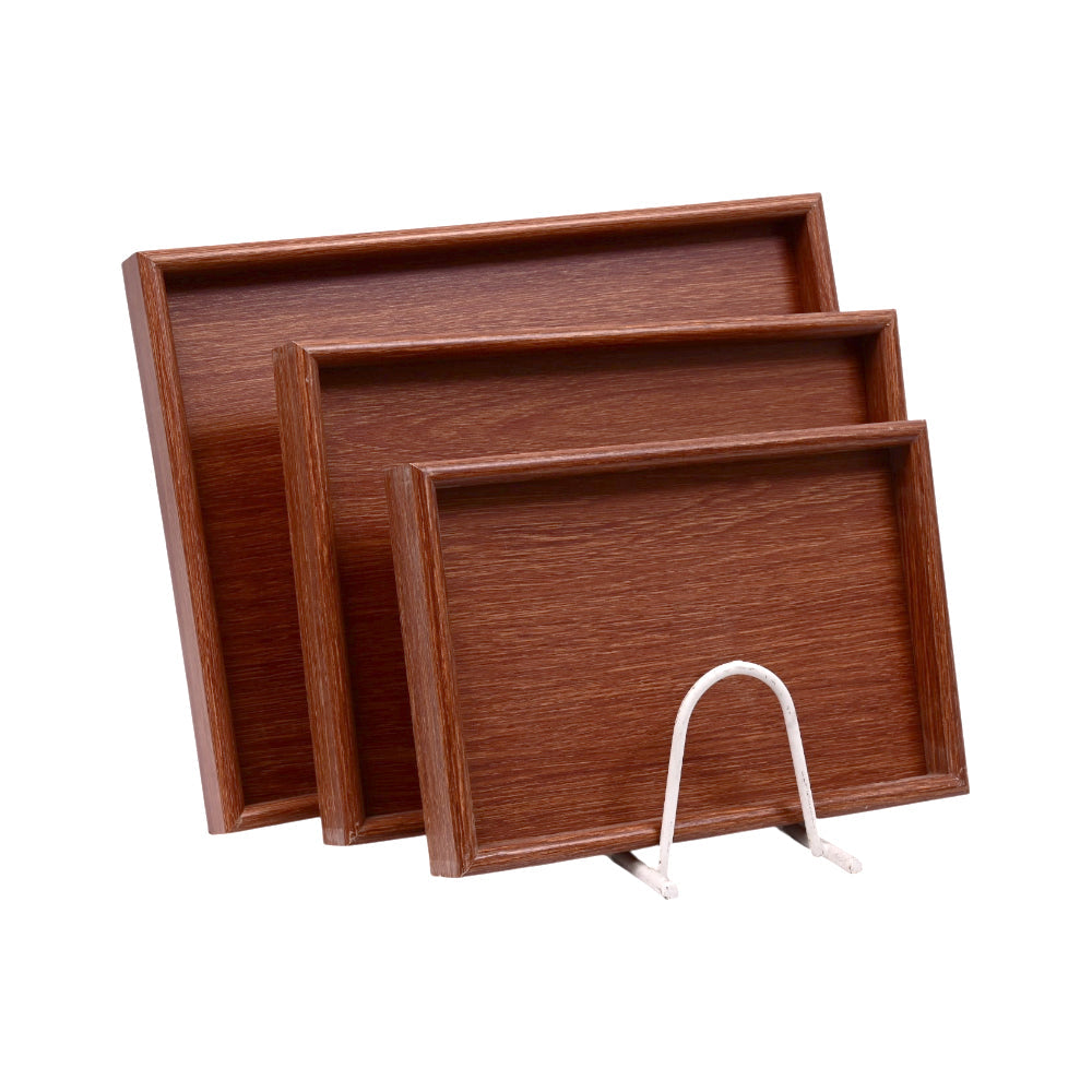 TRAY SET 3PC WOODEN ABC-561 Default Title - MamasJan Crockery