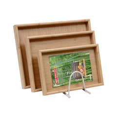 TRAY SET 3PC WOODEN ABC25-412 Default Title - MamasJan Crockery