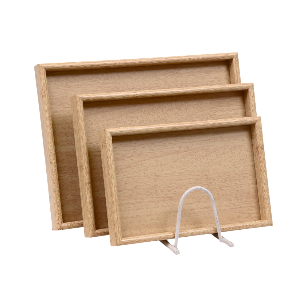 TRAY SET 3PC WOODEN ABC25-A411-1 Default Title - MamasJan Crockery