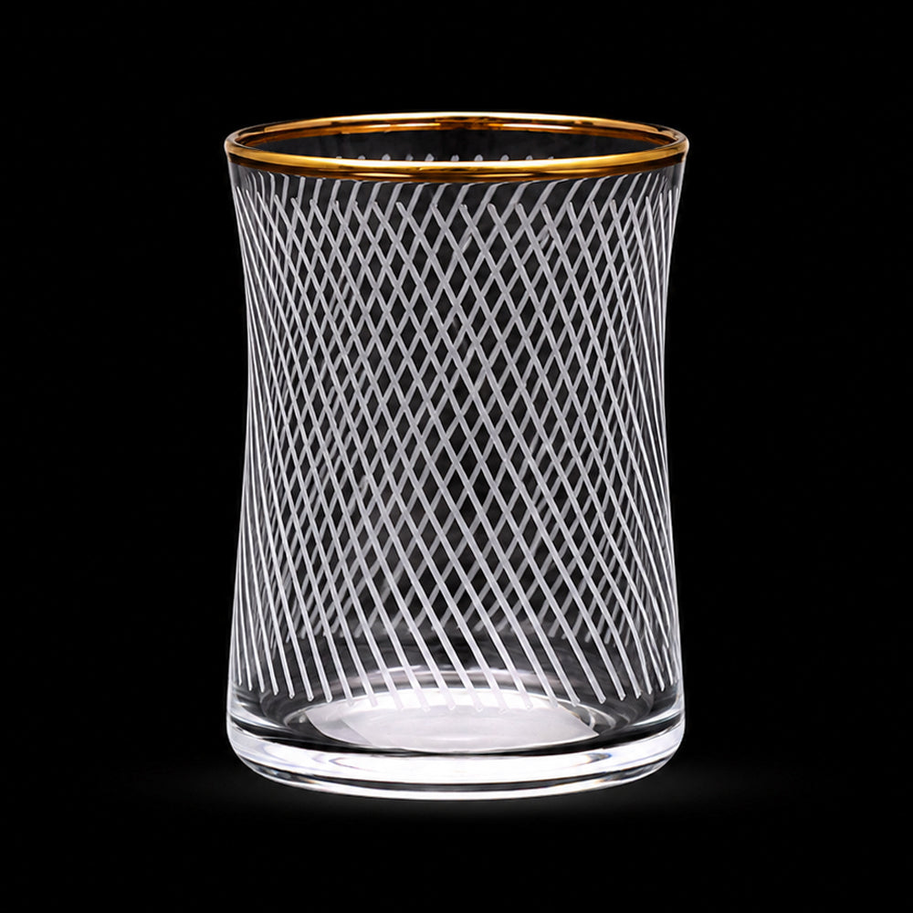 GLASS PSB HAND CUT HEYBELI GOLD 420322-48-034 (Pack of 6) Default Title - MamasJan Crockery