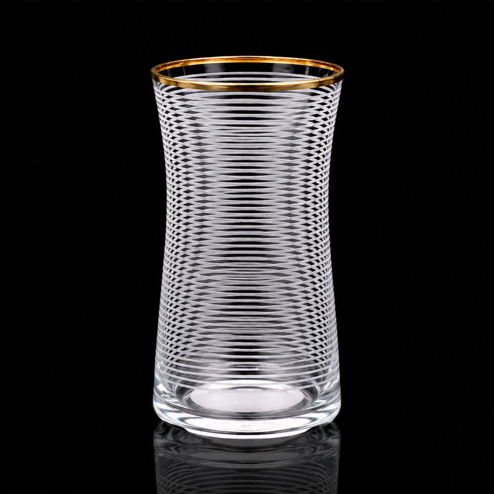 GLASS PSB HAND CUT HEYBELI GOLD 420845-52-032 (Pack of 6) Default Title - MamasJan Crockery