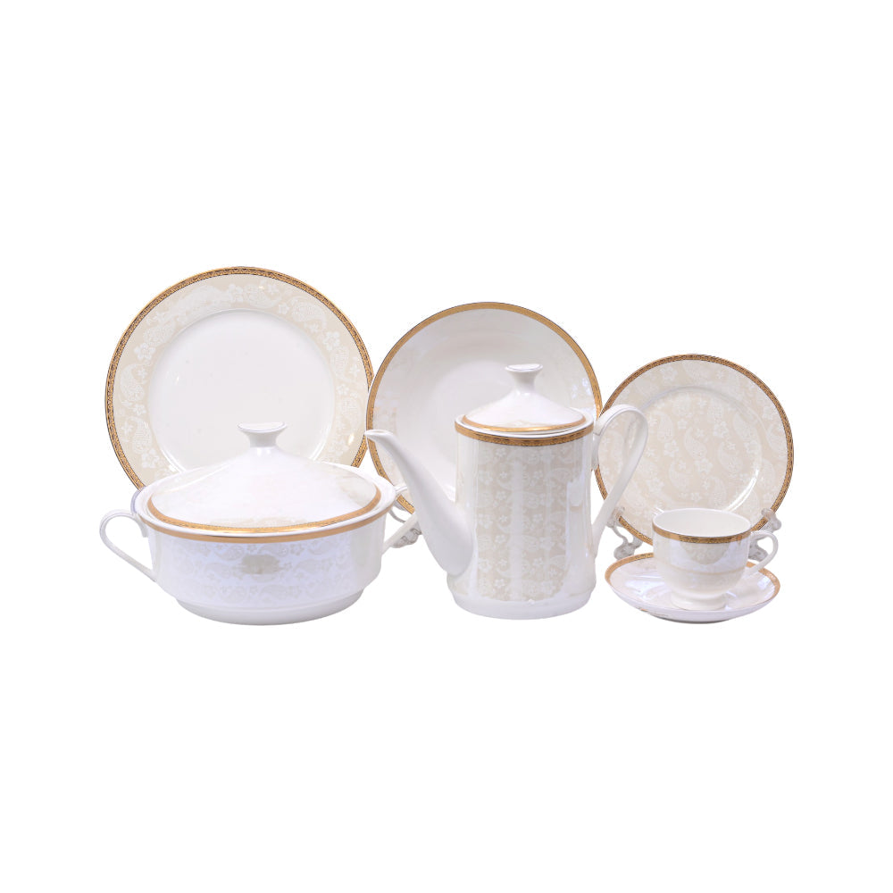 DINNER SET 61PC BONE CHINA TY342 KC Default Title - MamasJan Crockery