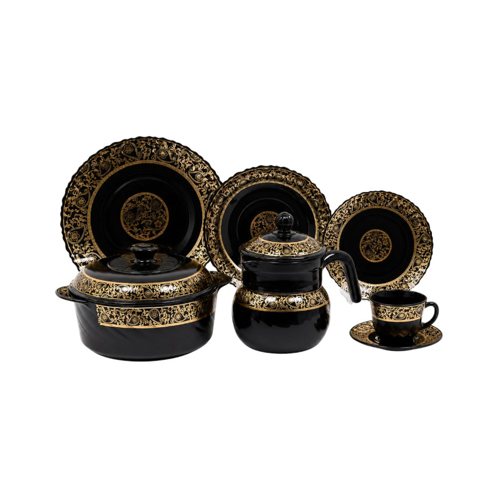 DINNER SET 72PC MARBEL BLACK HZDW4546 KF Default Title - MamasJan Crockery